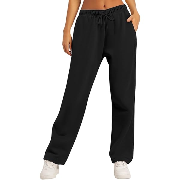 Amazon.com: Women's Fleece Lined Sweatpants - Baggy Wide Straight
